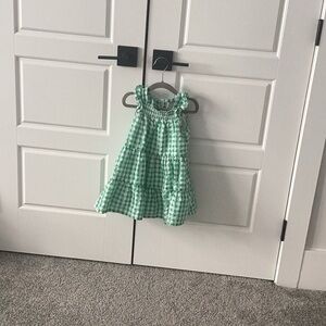 Green Gingham Sleeveless Dress